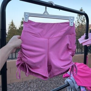 Bo + Tee Bubblegum Pink Shorts - Side Tie Scrunch - Size Small